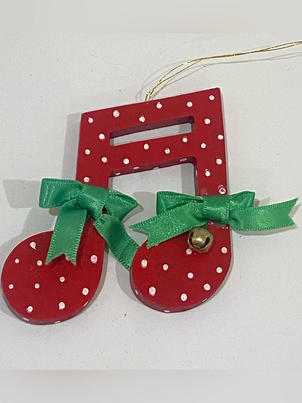 Vintage Music Note Hand Painted  Christmas Ornament Made In Taiwan Musician